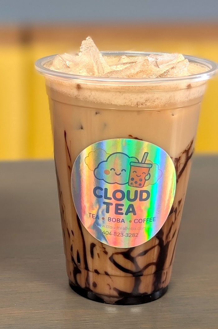 Iced latte at Cloud Tea